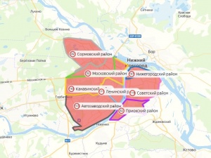 Карта заразившихся коронавирусом в Нижнем Новгороде