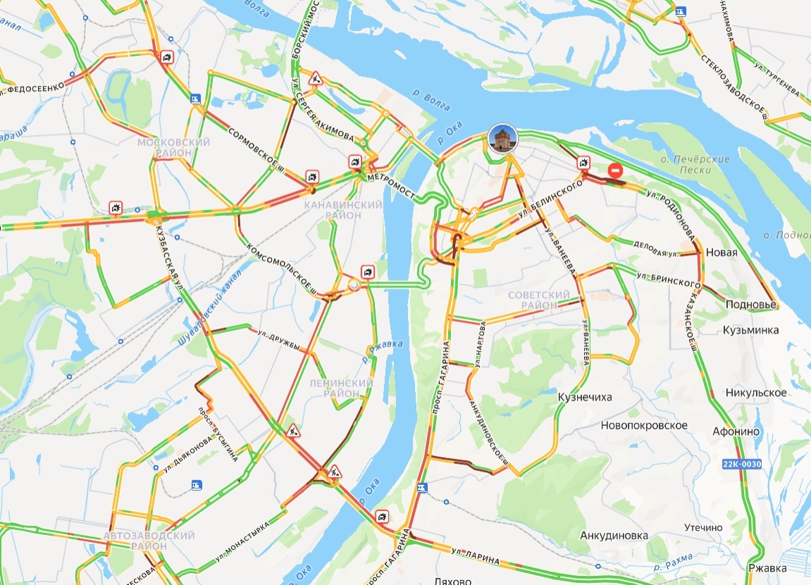 Огромные пробки снова сковали Нижний Новгород - фото 1
