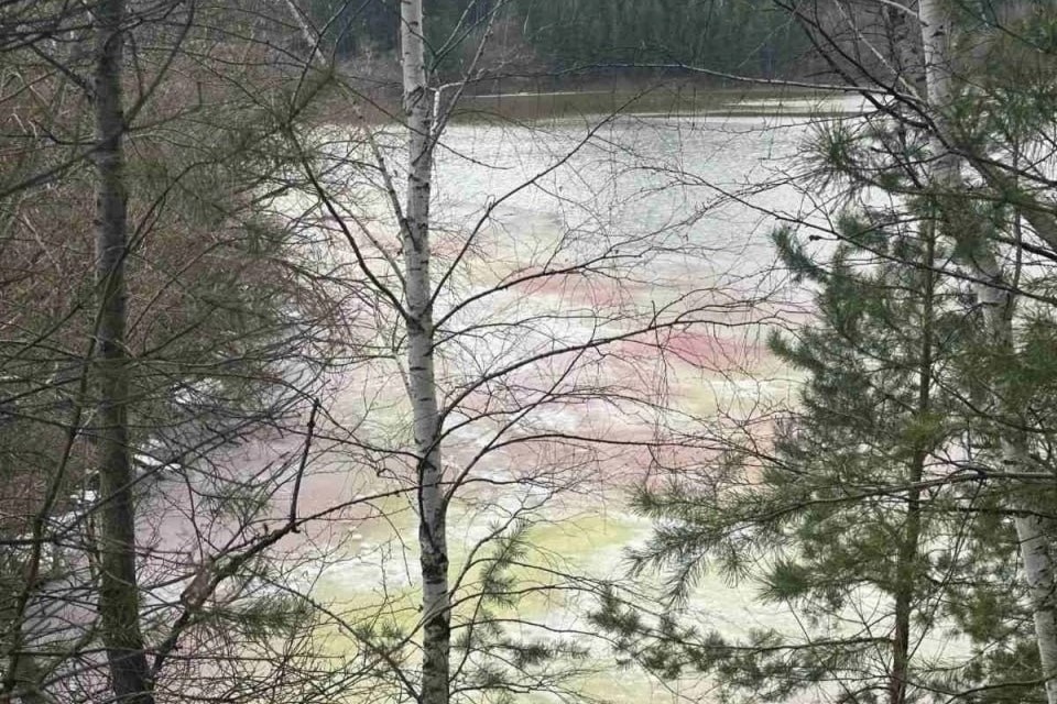 Цветной лед обнаружили рыбаки на озере в Дзержинске - фото 2