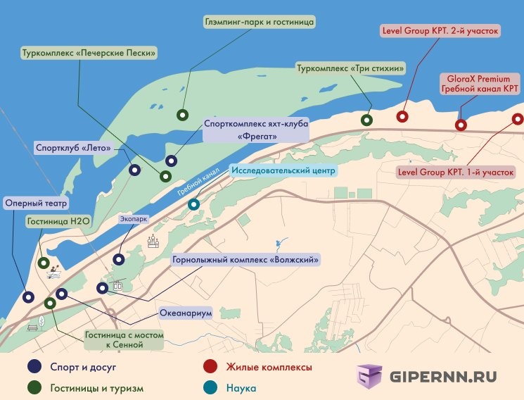 Опубликована карта застройки Гребного канала в Нижнем Новгороде - фото 1